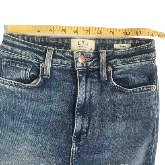 L.T.J Women's Letter to Juliet Siena High Rise Straight Jeans Blue Sz 25 Denim - Picture 9 of 12